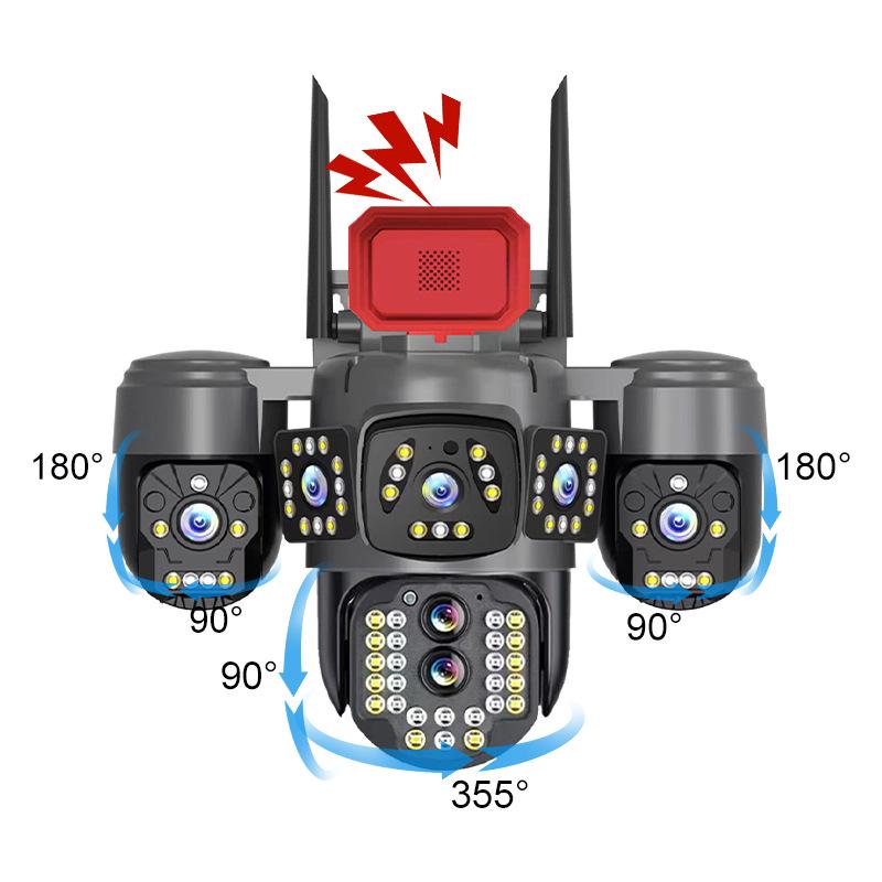 Wireless 5-Lens Zoom Outdoor Surveillance Camera with Night Vision, 4G Connectivity, and Smart HD Monitoring