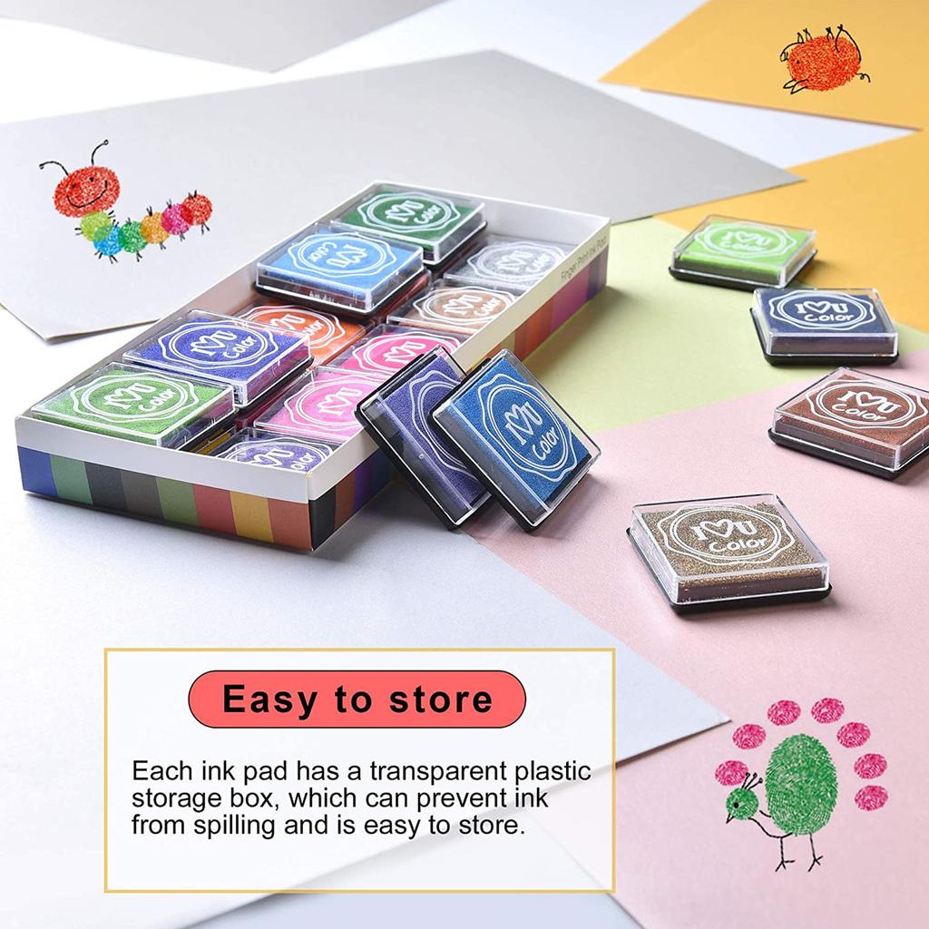 Twenty Color 4 x4cm Ink Pad Children's Finger Drawing Ink Pad DIY Square Color Printing Pad