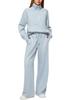 2025 Women's Oversized Half-Zip Sweatshirt and Wide-Leg Pants Set for Autumn/Winter