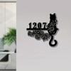 Personalisierte Metallkatze Namensschild Wandkunst Heimdekoration Outdoor Rustikales Schild Geschenk