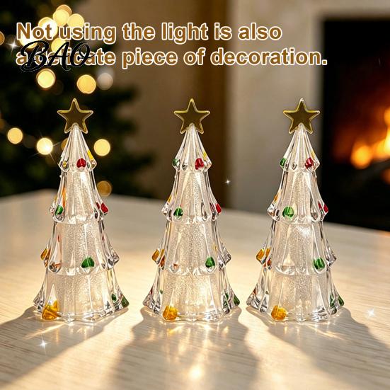 Creative Holiday Present LED Lighted Christmas Tree Tabletop Decoration, Battery Operated Xmas Night Light, Gift for Kids Ornament with Star