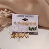 Women's Tassel and Pearl Crystal Stud Earring Set