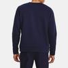 Under Armour Unstoppable Fleece Crew Solid Color Round Neck Pullover Long Sleeve Sweatshirt Men sweatshirt Navy-Blue 1381688-410