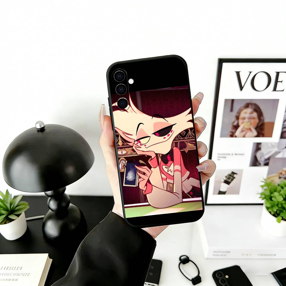 H-Hazbin A-Angel Dust Phone Case Black Silicone Soft For Samsung Galaxy A73,A72,A71,A70,A53,A52,A51