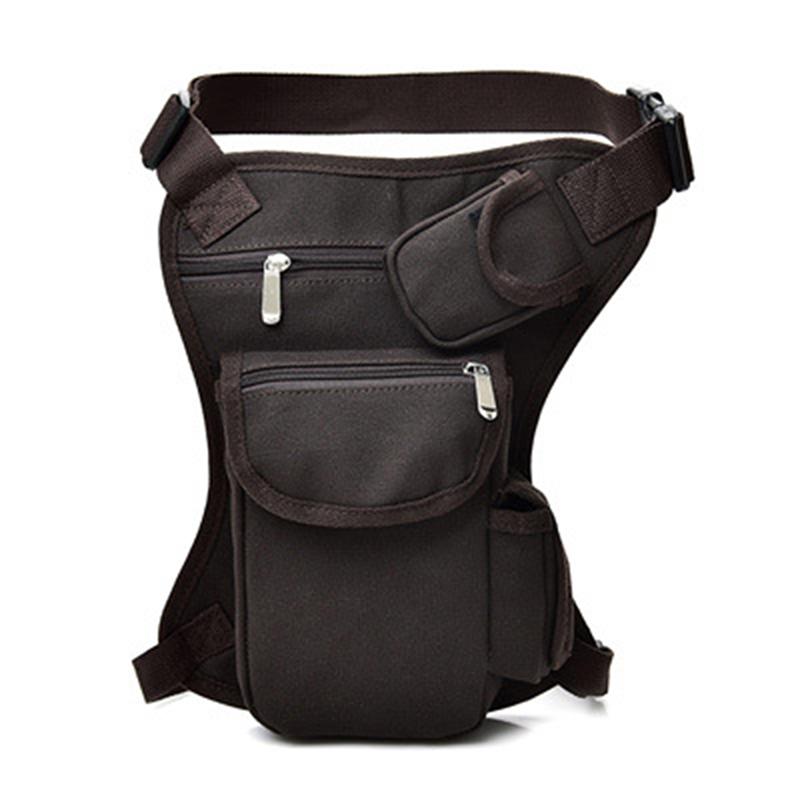 Men Canvas Drop Waist Bag Leg Pack Fanny Pack For Bicycle Motorcycle Work High Quality Belt Bag With Multiple Pockets