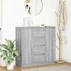 VidaXL Buffet and Drawers Sonoma Grey 100.5x35x98.5cm Engineered Wood, Storage Furniture, Buffet, Entryway Furniture, Furniture 3328458