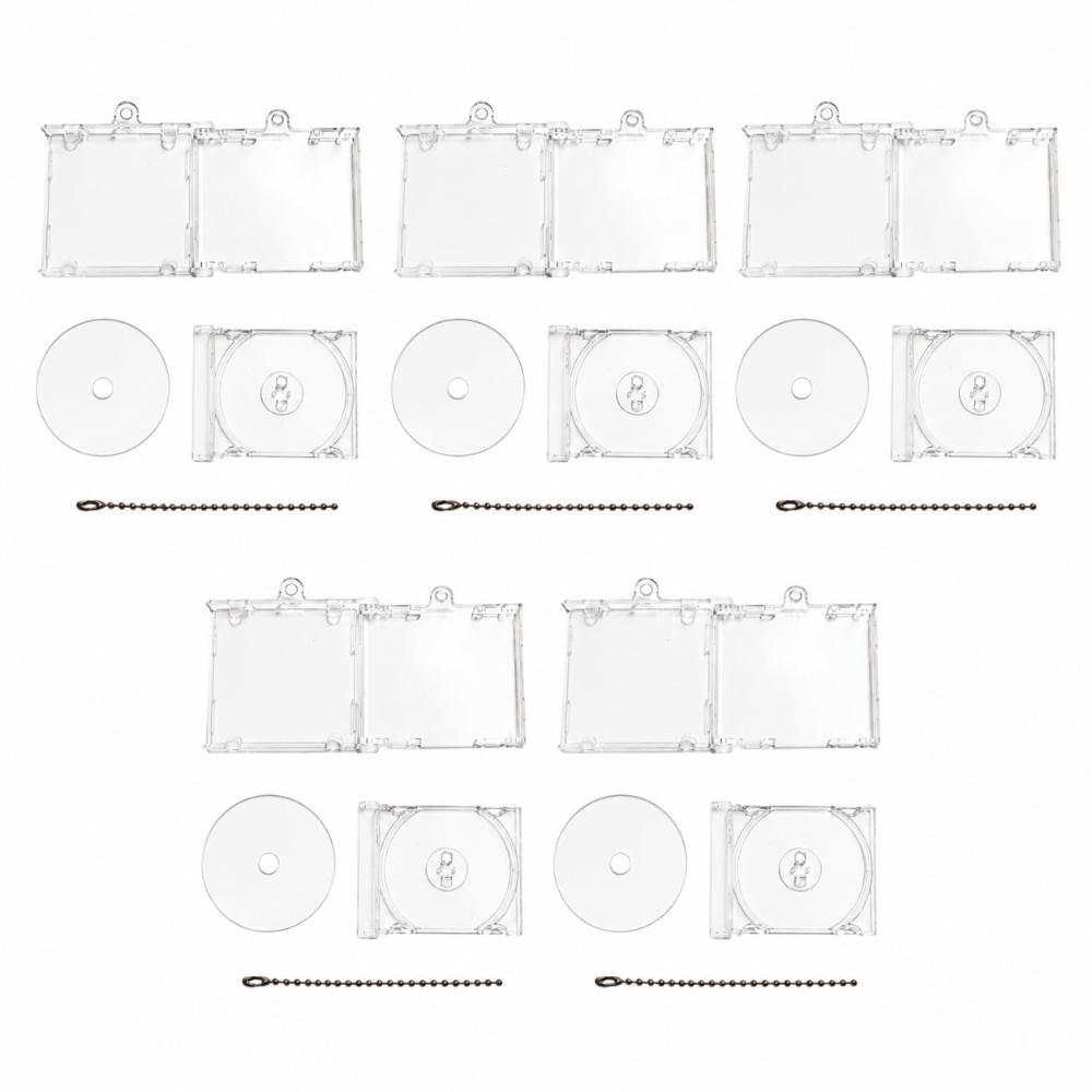 5pcs Acrylic Mini CD Holder NFC Personalized Keychain Album Case Multi-Functional Universal Key Pendant Backpack Hanging Decor