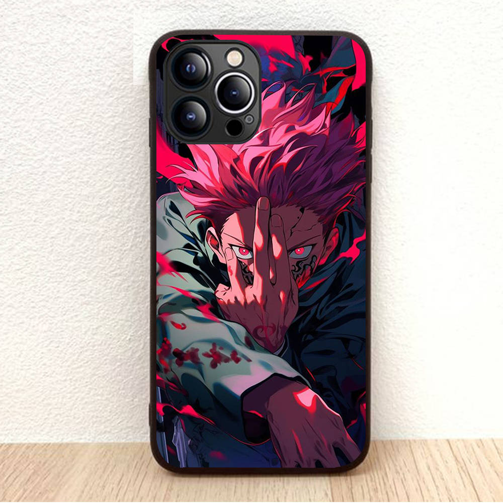 BW-28 Jujutsu Kaisen Soft Black Case for iPhone XR 14 15 11 12 13 6 7 8 X XS Pro Max Samsung S22 S23 S21 S24 FE Ultra S8 Plus