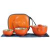 Japanese-style handmade ceramics, one pot and two cups of travel tea set, outdoor portable express cup storage design, simple tea brewer