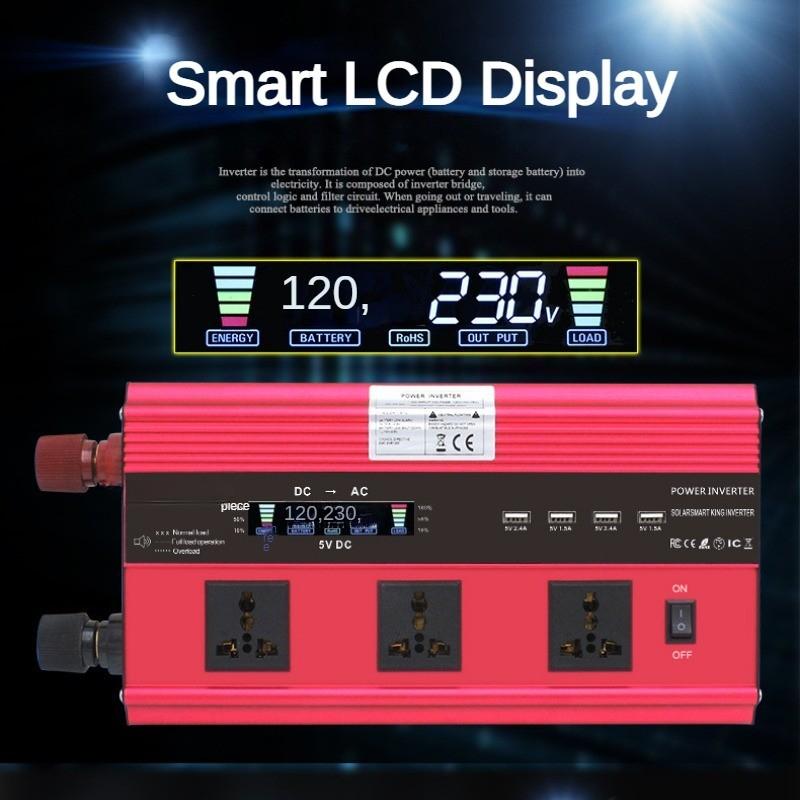 

4000 Вт/5000 Вт Бытовой ЖК-дисплей Интеллектуальный стабилизатор напряжения Инвертор с модифицированной синусоидой Портативный автомобильный инвертор 24V-220V 5000W universal