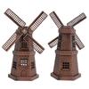 1pcs Red Bronze Windmill Model Metal Construction Windmill Ornament Windmill Decor  Home Office
