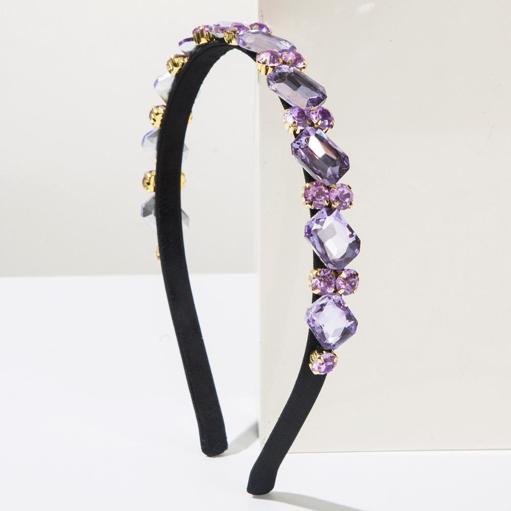 Glamorous Retro Rhinestone Headbands Elegant Sparkling Hair Hoop Narrow Women Headbands for Women