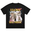 "Funny 'I Love Crazy Wet Cat' Meme Graphic T-Shirt for Unisex - Women's Summer Short Sleeve Cotton Streetwear Brand Top"