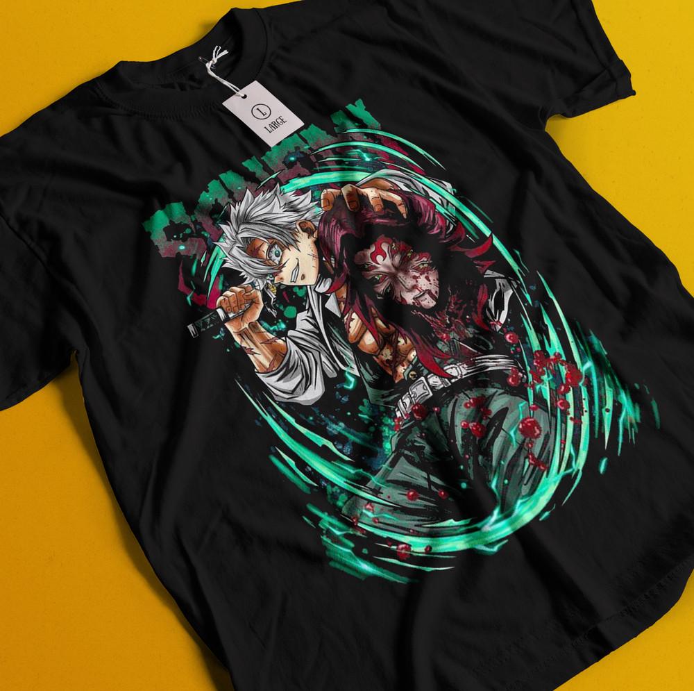 

Рубашка Истребитель демонов Санеми Шинадзугава Футболка Танджиро Футболка Мудзан Дома Ветер 3XL