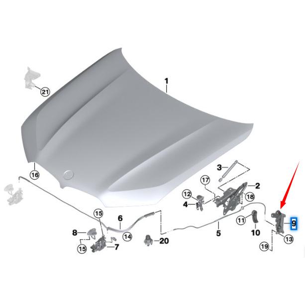 BMW 5er F10 LCI Motorhaubenstütze - 51437284598