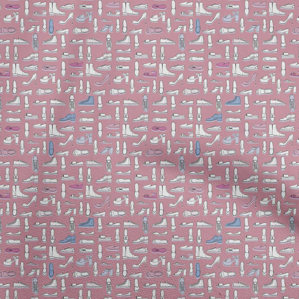 oneOone Cotton Flex Light Green Fabric Conversational Footwear Sewing Material Print Fabric By The Yard 40 Inch