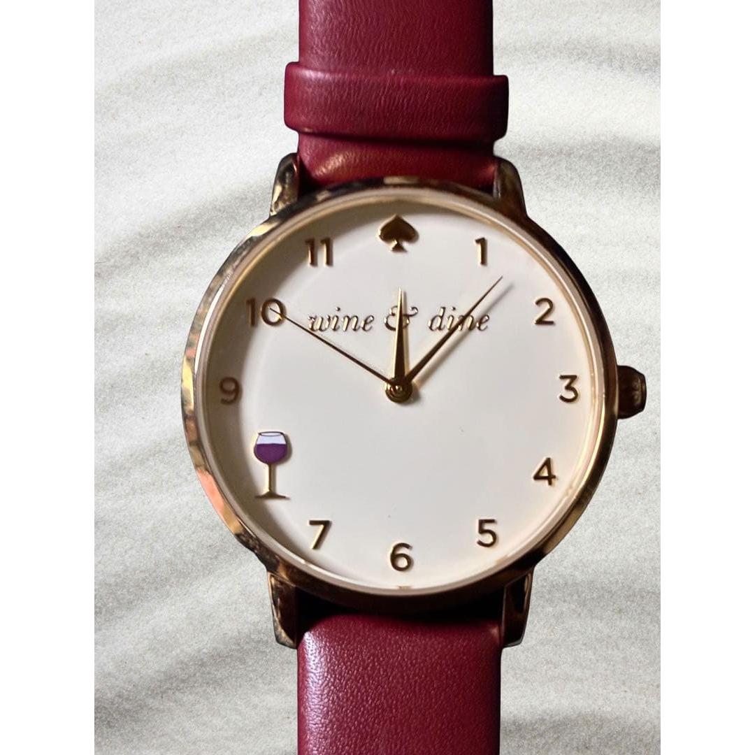 Used [Battery replaced/unused] Kate Spade Watch Wine & Dine Red