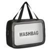 Large Portable Transparent PVC Toiletry Bag - Frosted, High Capacity Travel Storage