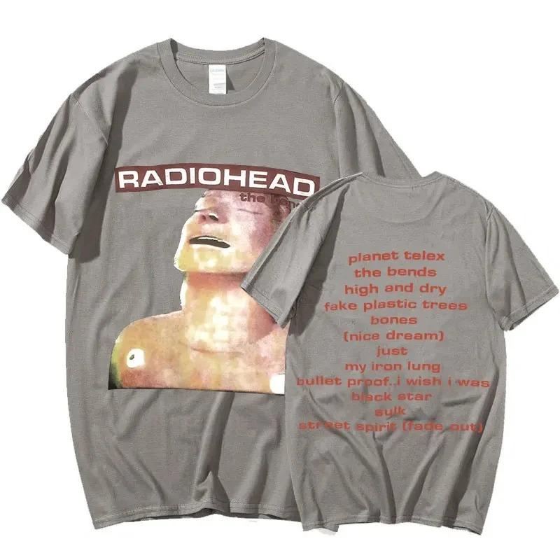 Vintage Rock Band Radiohead T Shirt Men 100% Cotton T-shirts Hip Hop The Bends Music Album Print Tee Shirt Oversize Top