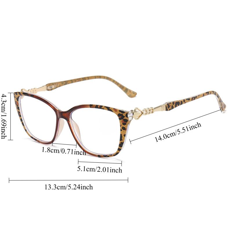 Leopard Square Metal Accessory Anti Blue Light High Definition Reading Glasses Woman Men Vintage Reader Eyeglasses