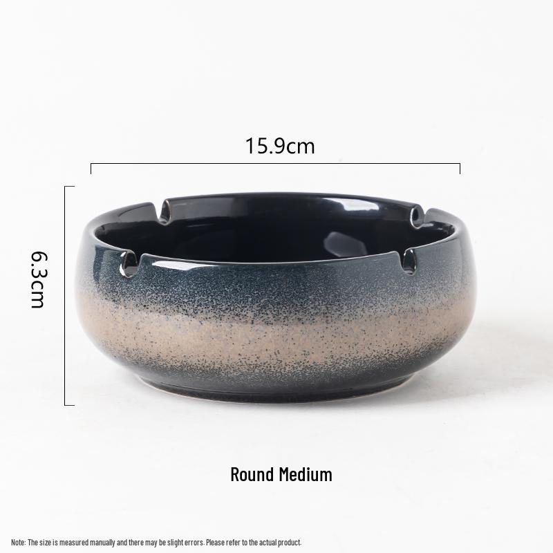 Large Ceramic Ashtray – Creative Retro Chinese Style for Living Room or Office