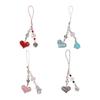 Sparkling Heart Charm Pendant Chain Hanging Decoration for Keys Bag Purse