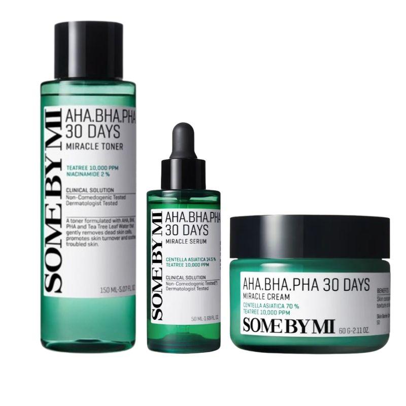

Some By Mi AHA·BHA·PHA 30 Days Miracle Toner 150ml + Serum 50ml + Cream 60g 1set Toner Serum Cream