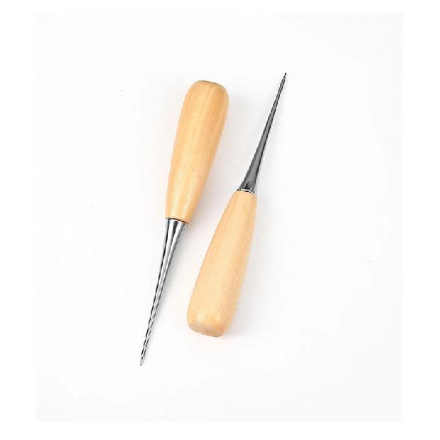 30pcs Leather Craft Awl Tool Wood Handle