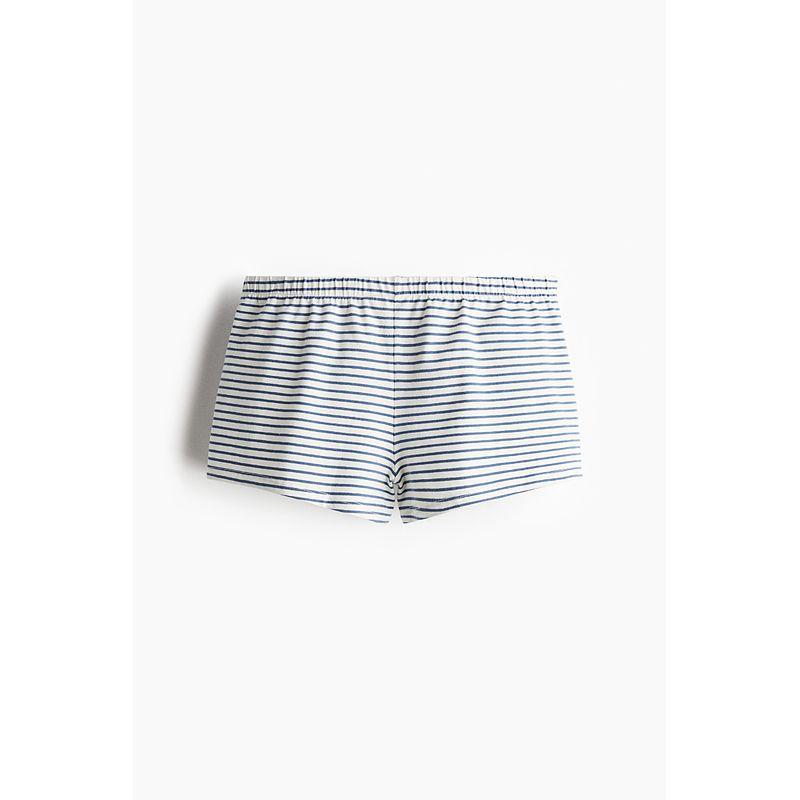 

HM 2025 Summer New Arrival Women s Clothing Fashion Casual Elastic Waist Jersey Shorts 1292509 White/Stripes 170/88