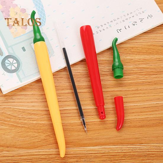 

2 шт., цветные гелевые ручки, 0,5 мм, тонкие нескользящие, удобные ручки, новые ручки в форме перца, офисные принадлежности