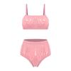 Womens Waterproof Bathing Suit Adjustable Strap No Pad No Wire Bra Top Elastic Band Swim Bottom