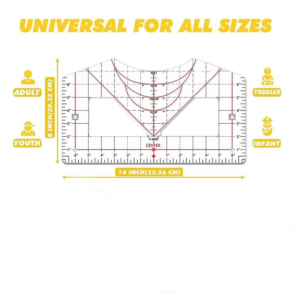 Universal T-shirt Ruler Guide All-in-ONE T-shirt Calibration Tool Ruler Accessories Clothes Ruler