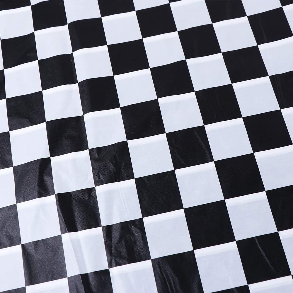 Black and White Checkered DisposableTablecloth Plastic Table Decorative Cloth  Birthday Party