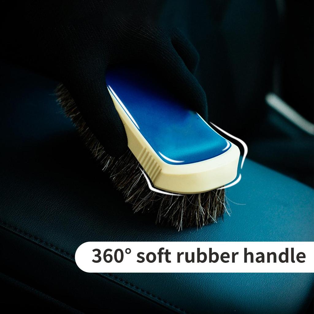 Car Cleaning Brush Interior Horsehair Bristles Vehicle Duster Auto Upholstery Dusting Brush For Car Owners Sedan Truck SUV RV