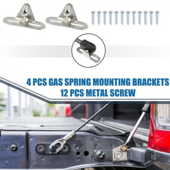 Car Auto Gas Spring Mounting Bracket 10mm Ball Stud Bracket Silver Tone Set of 4
