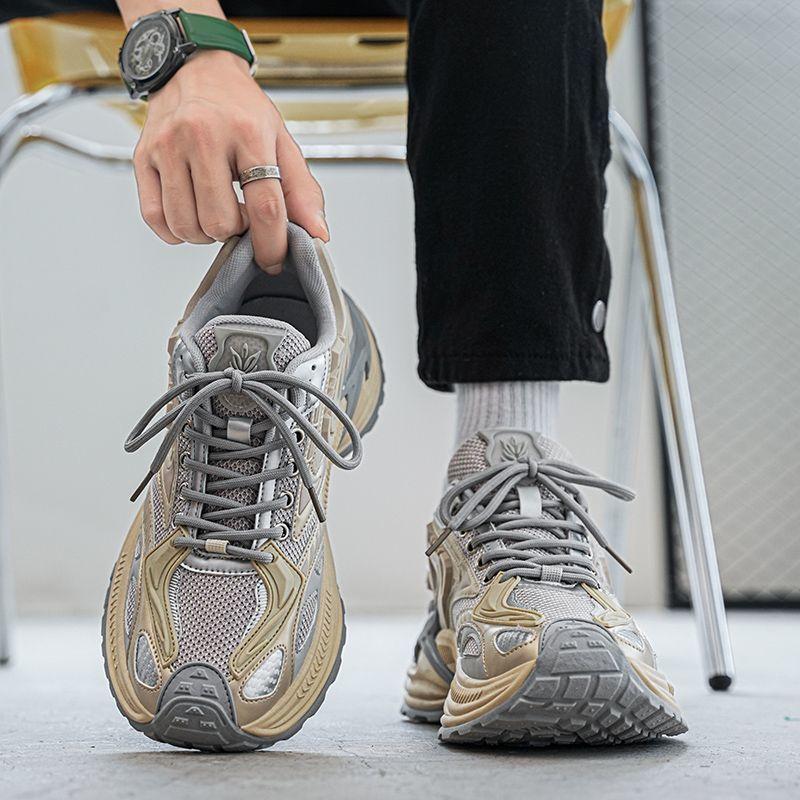 Mesh Upper Thick Platform Breathable Running Male Sports Shoes Simple Unisex Athletic Outdoor Low Price Men's Casual Sneakers