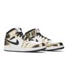 Air Jordan 1 Mid SE Grade School 'Metallic Gold' (Unisex) Metallic Gold / White / Black Kids' Basketball Shoes DC1420 700