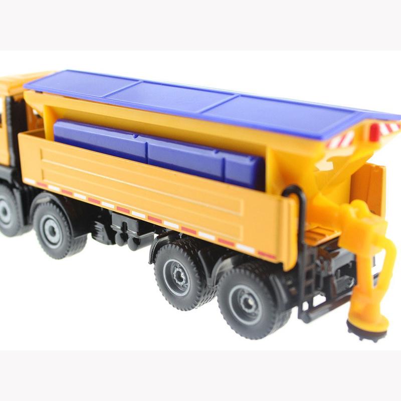 1/50 Toys Car Alloy Model Diecast Snow Sweeper Winter Service Vehicle Removable Cover 8 Wheel Cleaner Tractor Diecast Hobby