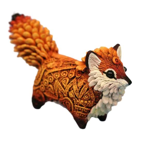 Adorable Small Fox Pocket Ornament Fine Craftsmanship Lifelike Handcrafted Animal Micro Landscape Resin Decoration