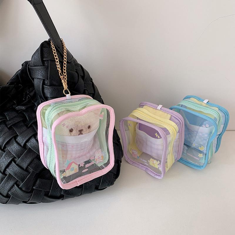 1Pc Storage Bag Dustproof Display Garage Kit PVC Portable Cute Doll Lipstick High Transparency Fashion Accessories Pendant