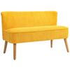 Two-Seater Sofa, Elegant Scandi Design, Solid Wood Frame, Up to 150 kg, 117 x 56.5 x 77 cm, Yellow
