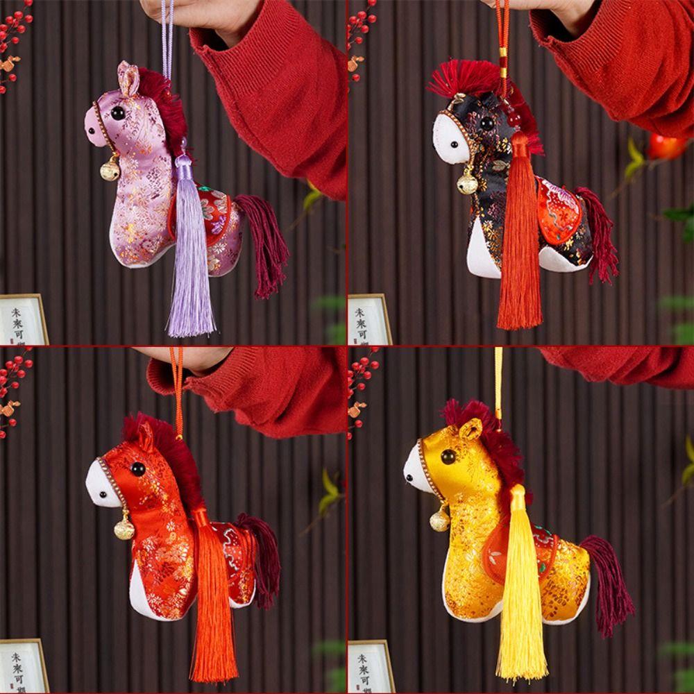 Plush Horse Keychain Cartoon Bag Pendant Cute Zodiac Pony Home Decoration  Birthday Gift