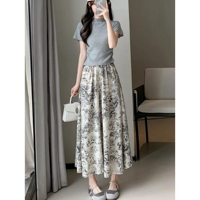 

Широкие брюки Ink Leg женские летние тонкие повседневные брюки с высокой талией 3XL