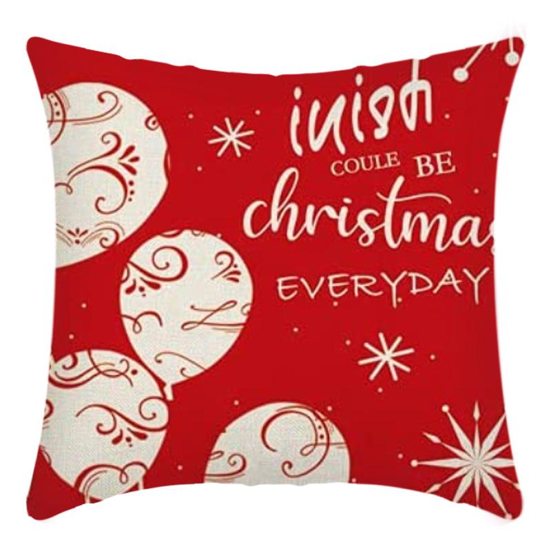 Christmas Throw Pillowcase Home Nordic Holiday Decoration Linen Super Soft Short Plush Sofa Pillowcase