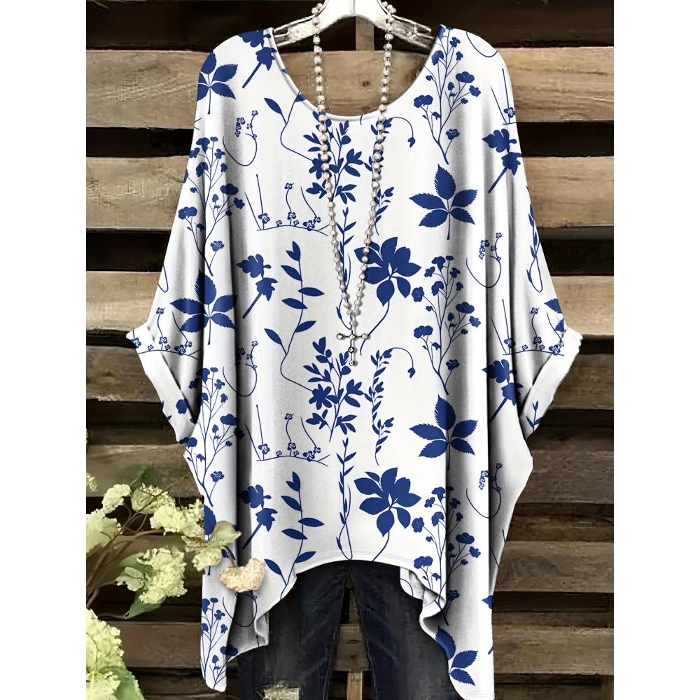 2025 Bohemian Chic Oversized Minimalist Cute Panda Print Irregular Hem Round Neck T-Shirt Stylish and Versatile Machine Washable