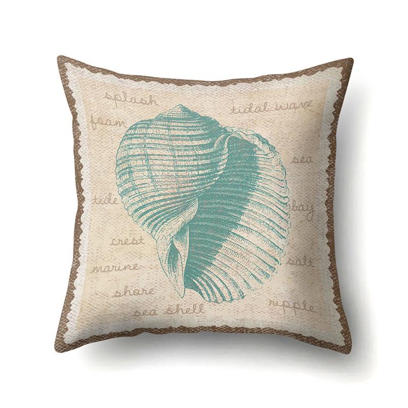 Blue Ocean Seaweed Polyester Pillow Case Car Decoration Home Print Pillow Bedside Sofa Waist Cushion Cover