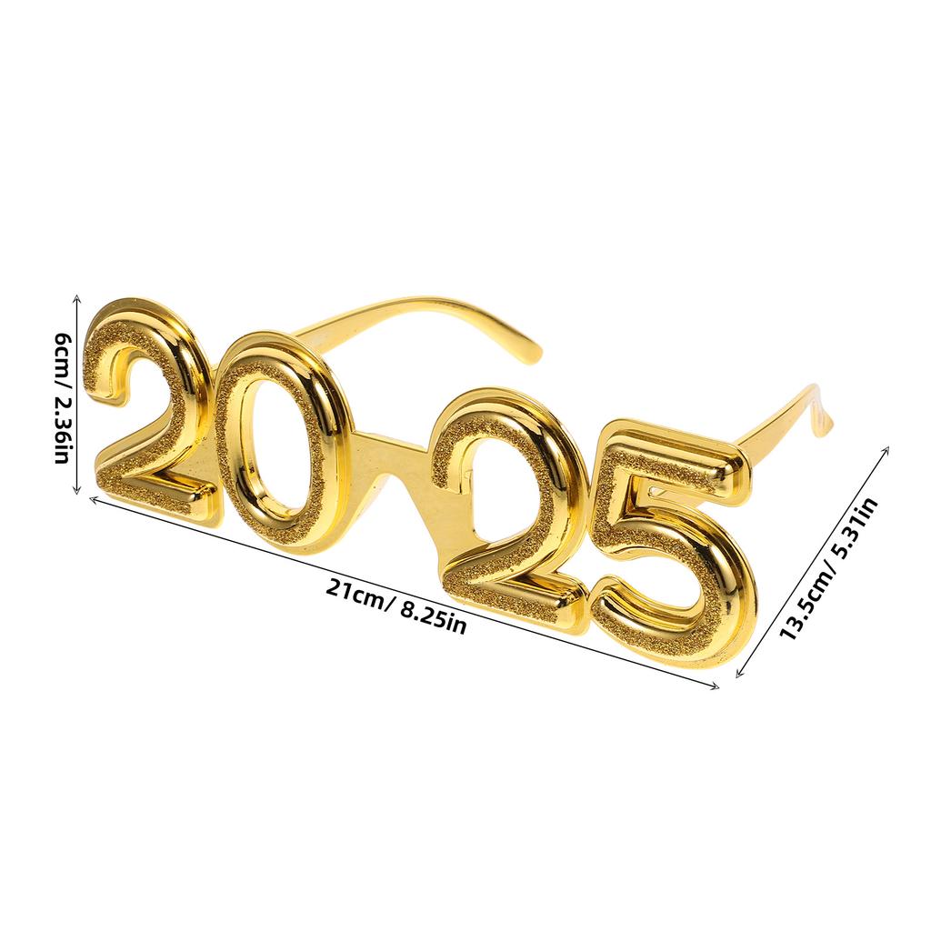 2025 Number Design Glasses 3D Decorative Eyewear For New Year Party Photo Props Lightweight Plastic Novelty Party Use Eye