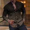 Men's Stand Collar Long Sleeve Shirt, Slim Fit Casual Fashion Top for Daily Wear