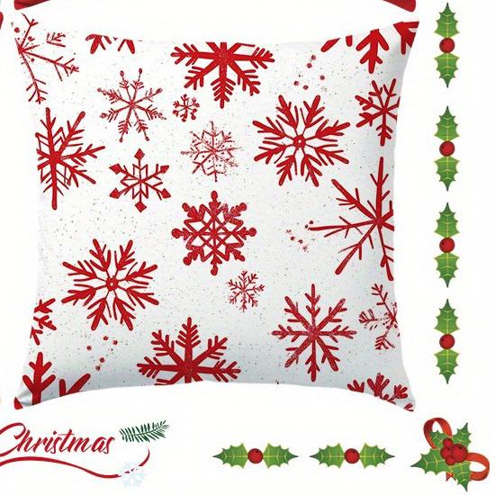 

Праздничные рождественские наволочки: Пусть идет снег, Снежинки и Дизайны со спиральным деревом Наволочка для диванной подушки Новогоднее украшение для дома 16x16Inch