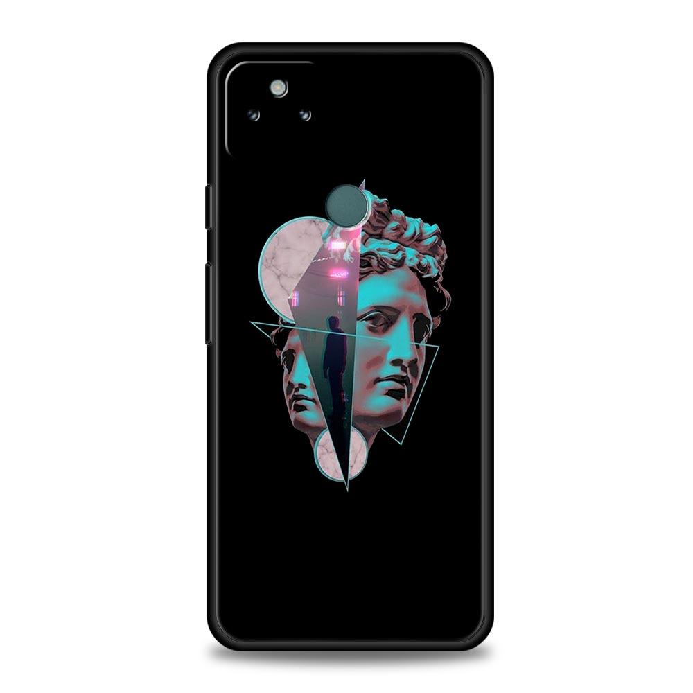 Cartoon Statue Abstract Art Phone Case Cover for Google Pixel 10 9 8 7 6 9A 8A 7A 6A Pro Shockproof Soft TPU 9 Pro XL Shell Capa